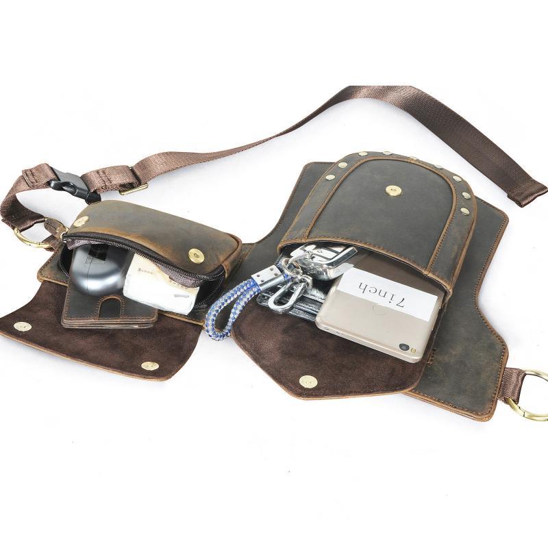 Men's Classic Retro Personality Outdoor Leather Waist Bag
