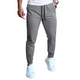 Einfarbige Freizeithose mit elastischer Taille für Herren 