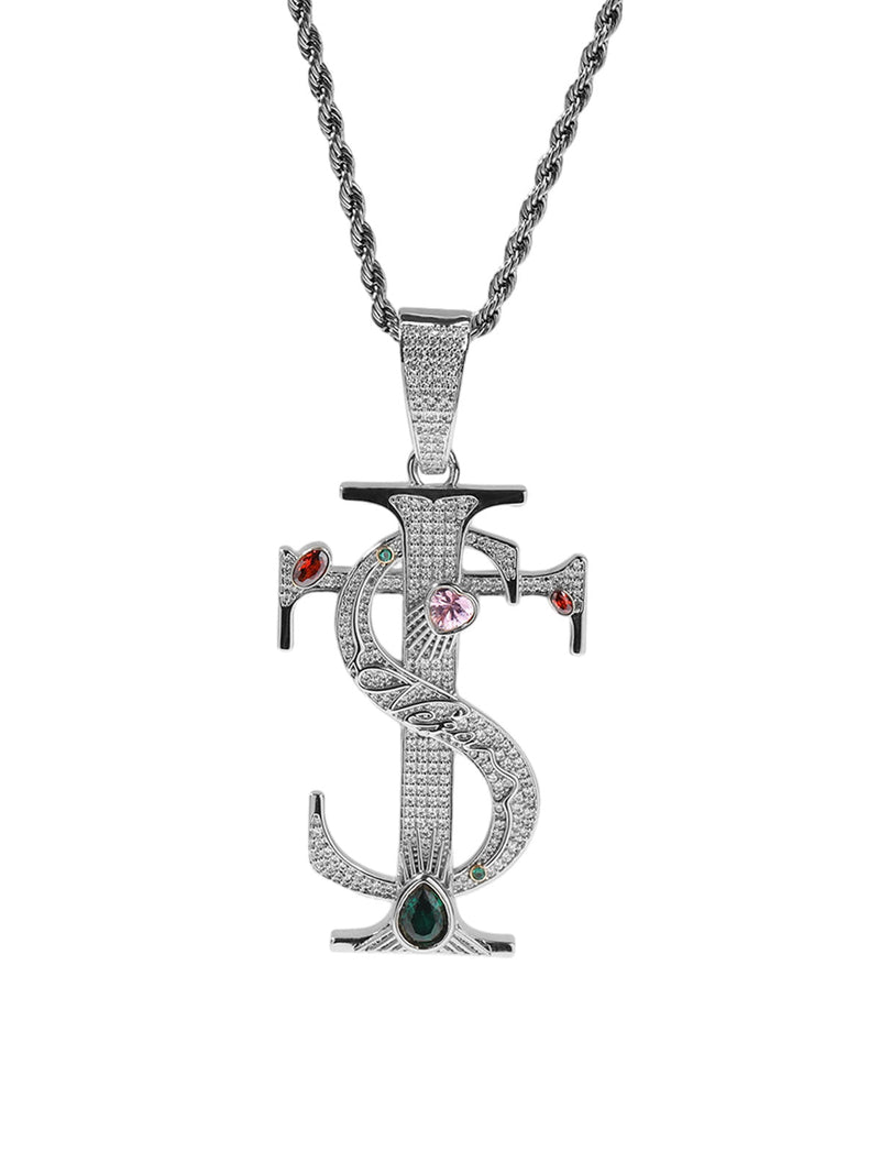 Halskette mit Zirkon-Kreuz-Anhänger 