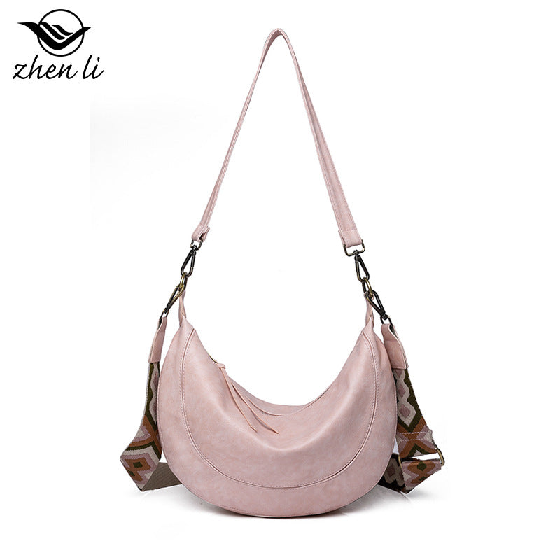 GIRL'S CRESCENT WOMEN'S BAG LIGHT ANCIENT LADIES BAG SHOULDER BAG