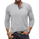 Men's Round Neck Button Down Long Sleeve Henley