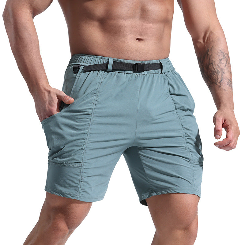 MEN'S CASUAL SPORTS SHORTS, RUNNING, FITNESS, COLD FEELING ICE SILK HIGH ELASTIC WORKWEAR PANTS