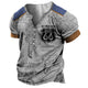 Men's 3D Digital Printing Street Trend 7-Button Cardigan Short Sleeve T-Shirt