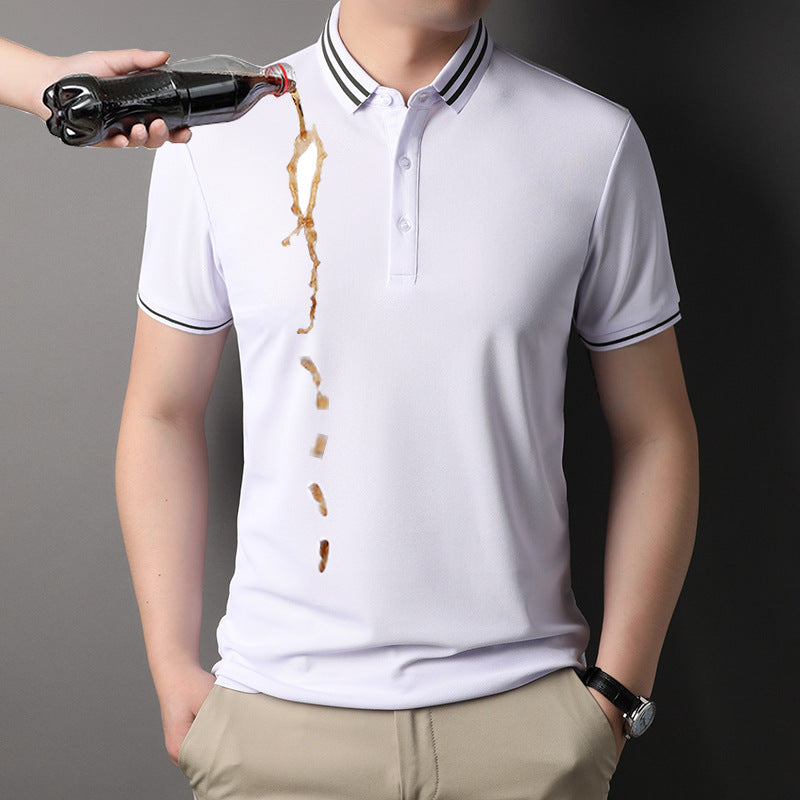 Men's three-proof (dustproof, antifouling, waterproof) short-sleeved POLO shirt