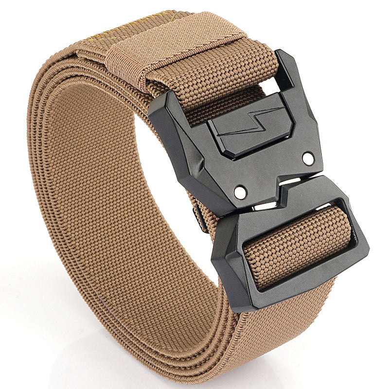 Lightning Tactical Buckle Men Elastic Belt Outdoor Casual Jeans Quick Release Belt