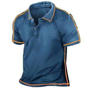 Men's Outdoor Retro Tactical Lapel Short Sleeve POLO Shirt