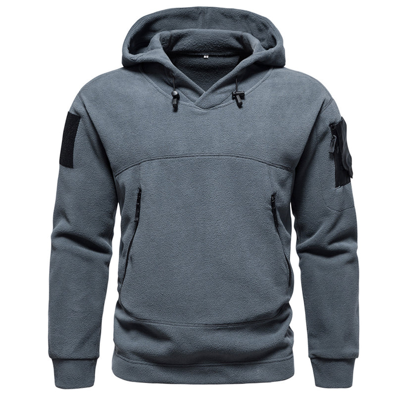 Men's Polar Fleece Hooded Outdoor Tactical Hoodie