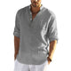 Men's Casual Polyester Solid Color Long Sleeve Shirt