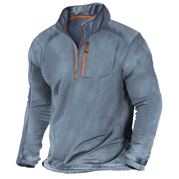 Men's Stand Collar Casual Tactical Sweatshirt