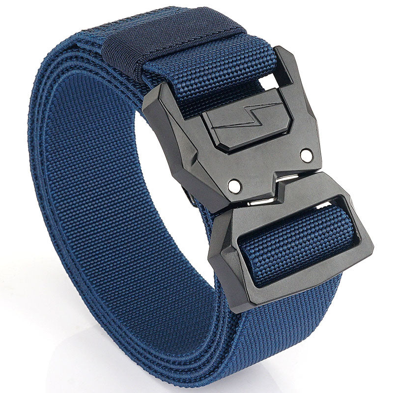 Lightning Tactical Buckle Men Elastic Belt Outdoor Casual Jeans Quick Release Belt