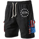 Men's American Flag Eagle Print Elastic Drawstring Shorts