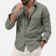 DOUBLE POCKET CASUAL LONG SLEEVED MEN'S SHIRT