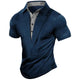 Men's New Solid Color Button Down Henley Casual T-Shirt