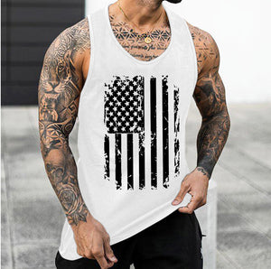 Herren-Tanktop mit amerikanischer Flagge, für Sport und Fitnessstudio