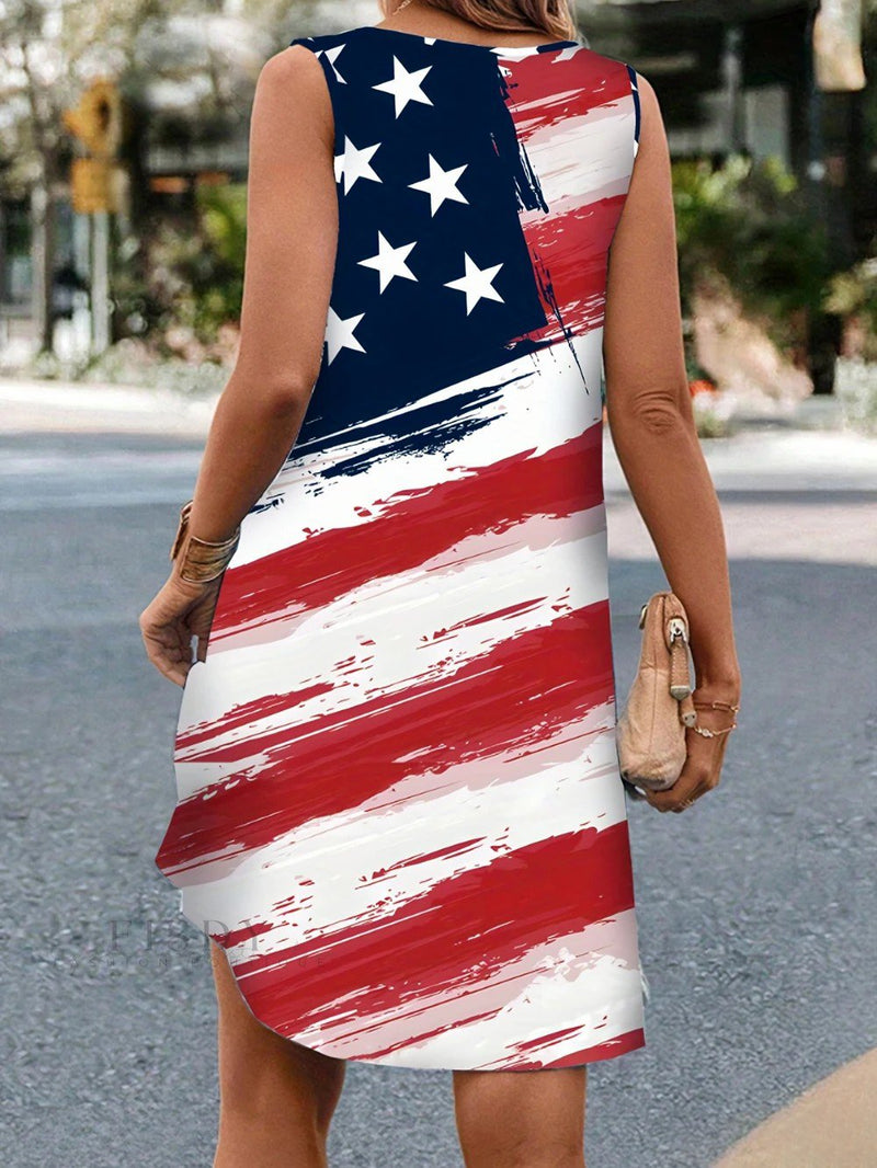 Women's Independence Day Flag Stripe Dress