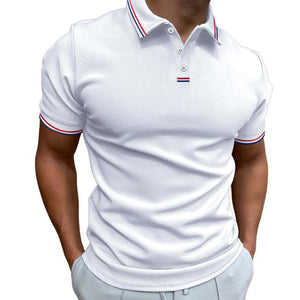Herren-Poloshirt aus Baumwolle mit schmaler Passform und kurzen Ärmeln