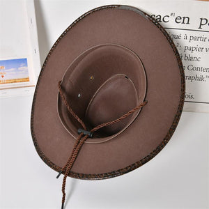 Men's PU Leather Western Cowboy Hat