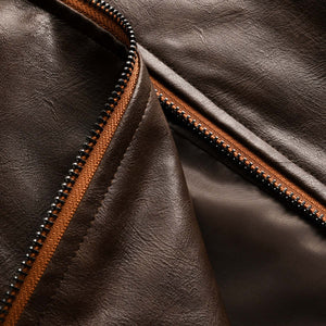 Men's Vintage Zipper Leather Jacket