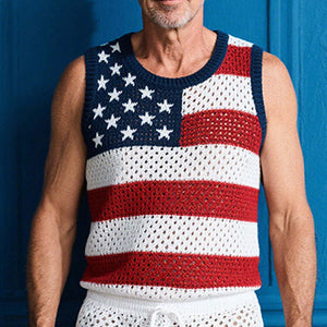 Men's Spring Fashion Woven Casual Sports Sleeveless Shorts Set