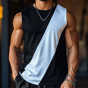 Einfaches Sport-Tanktop in Kontrastfarbe für Herren