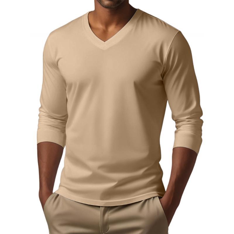 Lässiges Herren-T-Shirt mit V-Ausschnitt und schmaler Passform aus Baumwollmischung