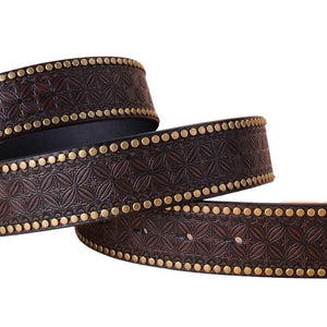 Men's Vintage Western Cowboy Carved Punk Leather Belt