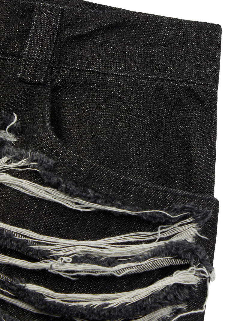 Heavy Washed Ripped Denim Hip-hop Jorts