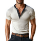 Men's Contrast Color Short Sleeve Henley Neck T-Shirt