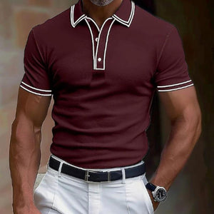 Lässiges Poloshirt für Herren mit Revers und schmaler Passform, kurzärmelig