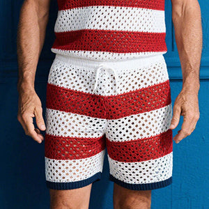 Men's Spring Fashion Woven Casual Sports Sleeveless Shorts Set