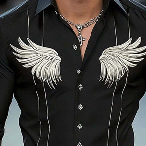 Men's Casual Printed Long Sleeve Shirt