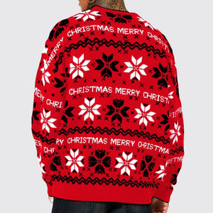 Men's Casual Christmas Jacquard Crew Neck Knit Sweater