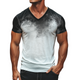 Men's Retro Casual Gradient Printed V-Neck Short Sleeve T-Shirt