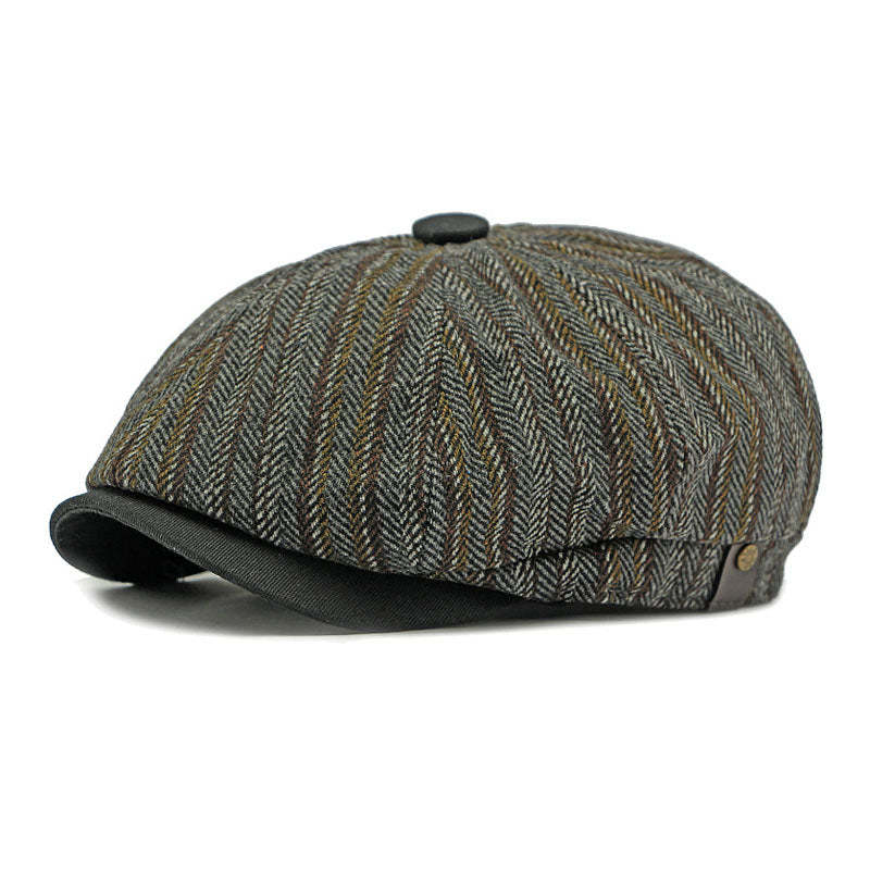 Herren Vintage Bohemian Gestreifter Zeitungsjungenhut