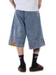 Retro Reverse Design Washed Denim Jorts