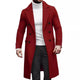 Men's Double-breasted Solid Color Mid-length Coat