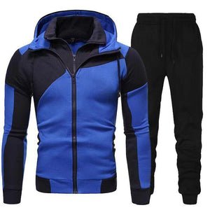 Men's Casual Double Layer Hoodie And Sweatpants Set