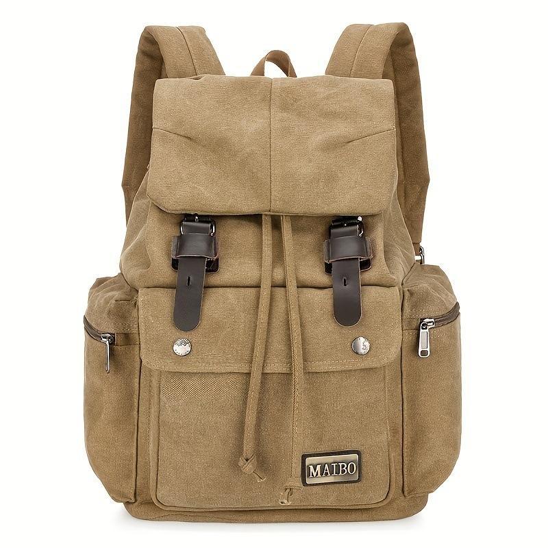 Men's Retro Outdoor Large Capacity Multi-Pocket Canvas Backpack