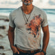 Men's Comfortable And Fashionable Printed Stretch Slim Fit T-Shirt
