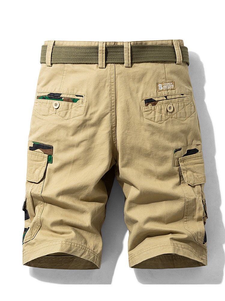 COTTON WORKWEAR SHORTS WITH STRAIGHT TUBE AND MULTIPLE BAGS CARGO SHORTS