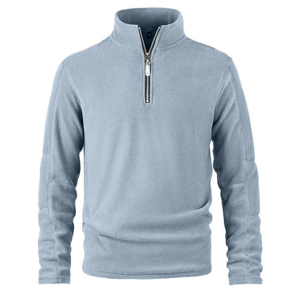 Herren Retro Casual Polar Fleece Einfarbiges Sweatshirt mit halbem Reißverschluss
