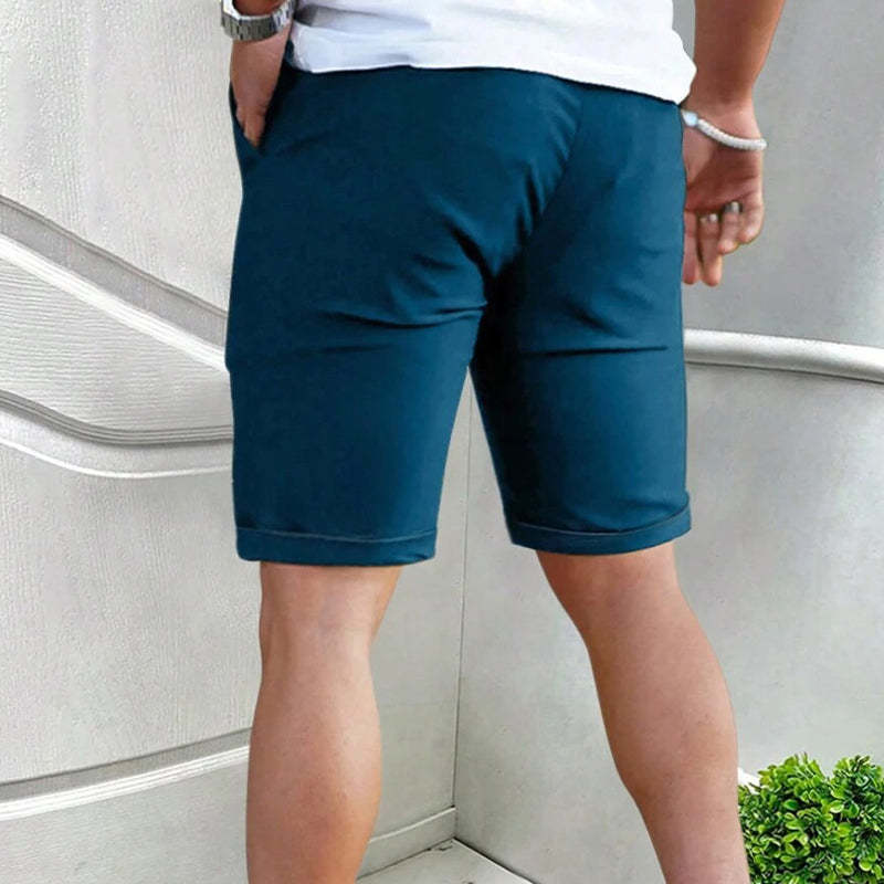 Herren-Cargo-Shorts aus Baumwolle mit einfarbiger, lässiger Passform