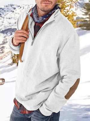 Lockerer Kapuzenpullover mit Reißverschluss und Stehkragen