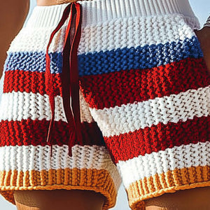 Men's Spring Fashion Striped Woven Sports Casual Shorts