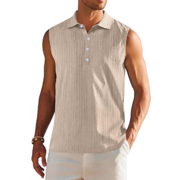Einfarbige Pullover-Tanktops mit Revers für Herren