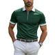 Herrenmode Lässiges Golf-POLO-Shirt mit Reißverschluss in Kontrastfarbe und kurzen Ärmeln