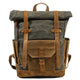 Men's Vintage Contrast Waterproof Canvas Multi-Pocket Backpack