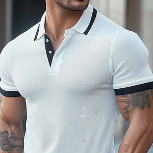 Men's Comfortable Summer Basics Classic Knitted Polo T-Shirt