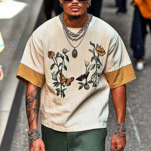 Bedrucktes Herren-T-Shirt mit Rundhalsausschnitt und kurzen Ärmeln