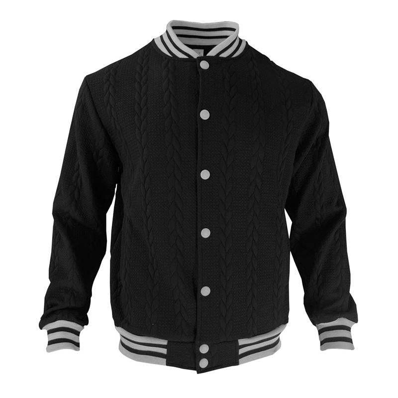 Men's Casual Single Breasted Cardigan Baseball Jacket
